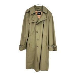 STAFFORD Double Breasted Removable Lining 3/4 Length Trench Coat 38R Khaki GUC